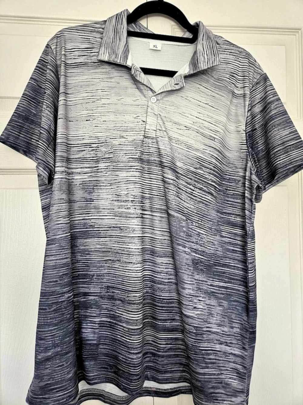 Men's Abstract Gray Polo